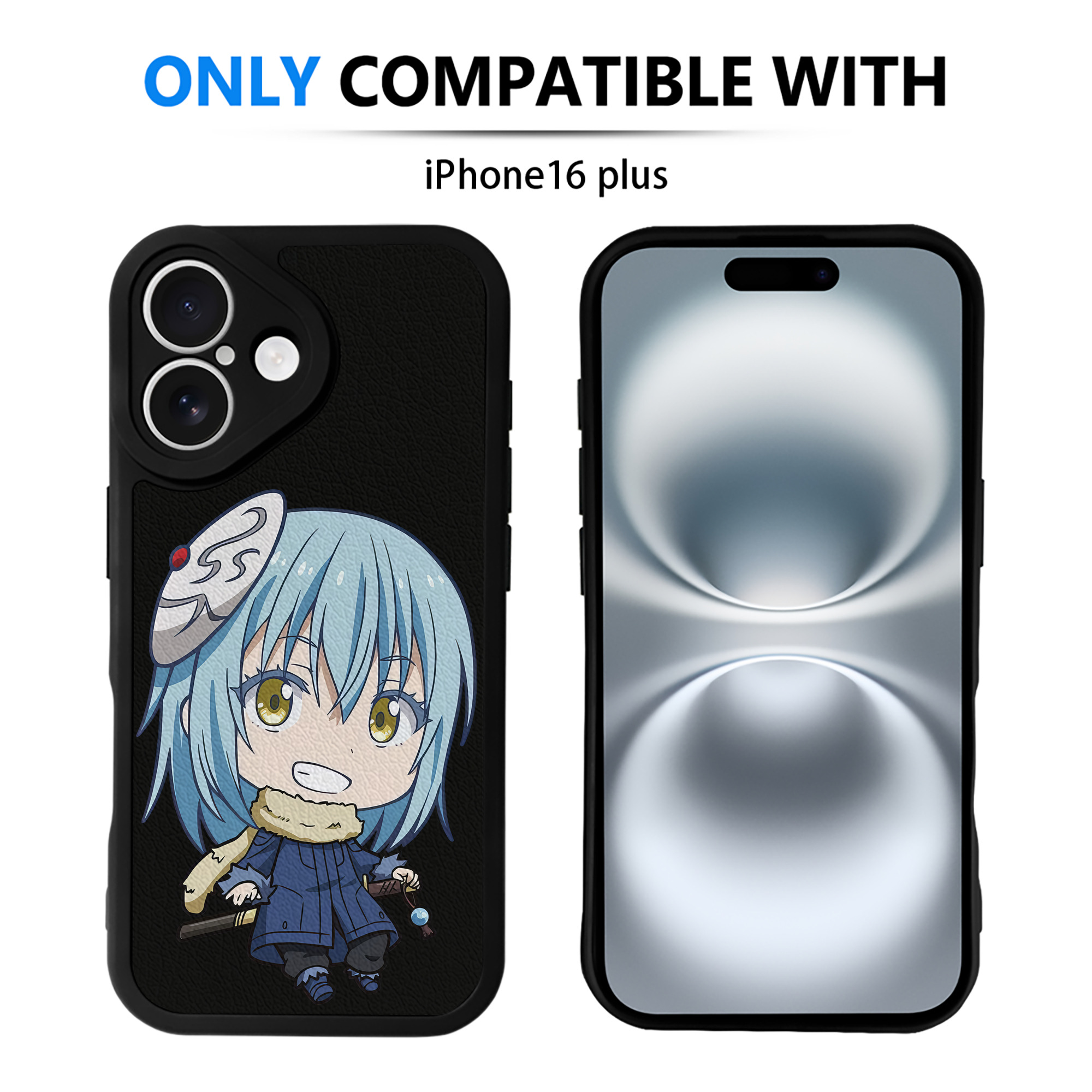 （画像用） 転スラ Regarding Reincarnated to Slime 【iPhone 16シリーズ対応】シリコンスマホケース（レザー調） 材質：シリコン
